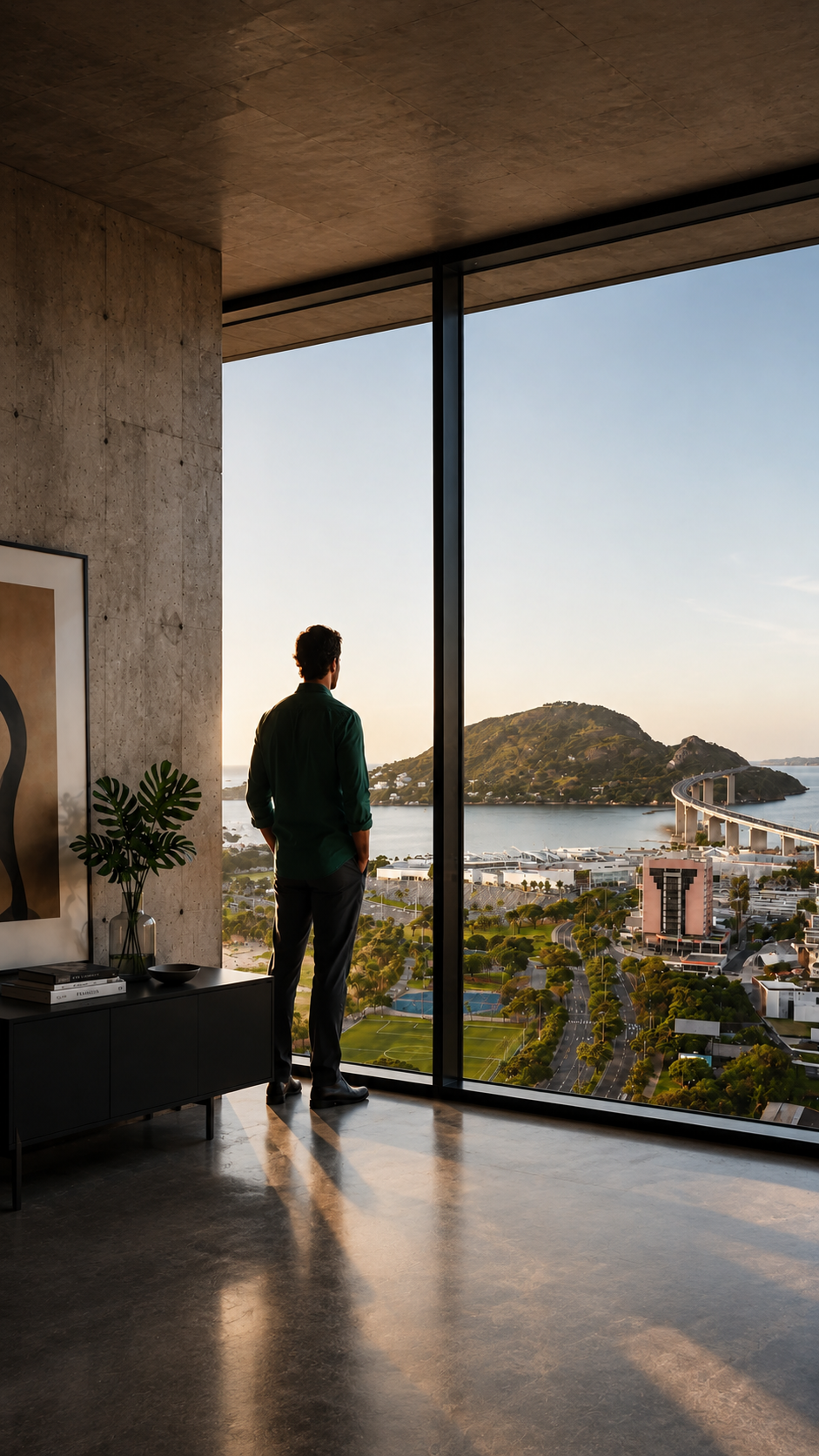 Vista ampla a partir de um projeto contemporâneo da Salto